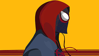 Spiderman In Spider Verse Minimal Digital Art , spiderman, superheroes, artist, artwork, digital-art, minimalism, minimalist, behance HD wallpaper