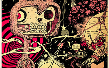 Fantasy, space, skull, abstract HD wallpaper