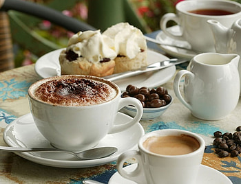 coffee time, milk, time, sweets, coffe HD wallpaper