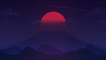 Sunset, minimal, artwork HD wallpaper