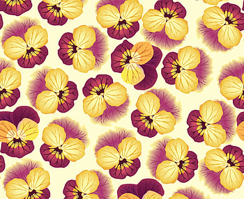 Pattern, red, yellow, pansy, flower, texture HD wallpaper