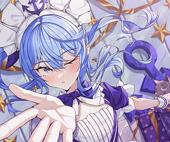 Hoshimachi Suisei, hololive, Hoshimachi Suisei, Anime, Virtual Youtuber HD wallpaper