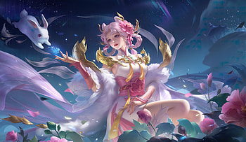 Pretty girl and rabbit, pink hair girl, original, fantasy HD wallpaper