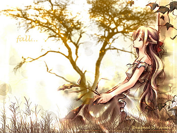 fall, other, girls, anime HD wallpaper