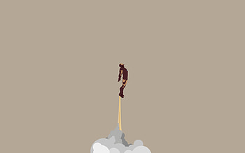 Iron Man Flying Minimalism, iron-man, artwork, artist, digital-art, superheroes HD wallpaper