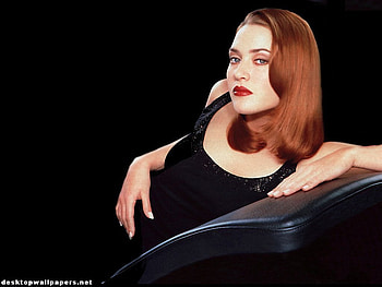 Kate Winslet, black dress, pretty red hair, actress, sexy red lips, female, nice hands HD wallpaper