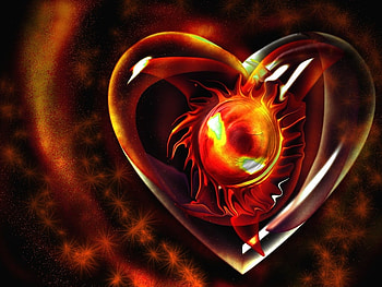 Red Heart, 3d, globe, red, heart, shinny HD wallpaper