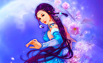 Blue Blossom, colorful, asian, art, exotic, , girl, beautiful, serene, nice, woman, digital, fantasy, fine, blossom HD wallpaper