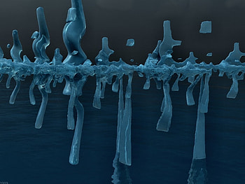 Alien Platform, blue, stalactites, stalagmites, platform HD wallpaper