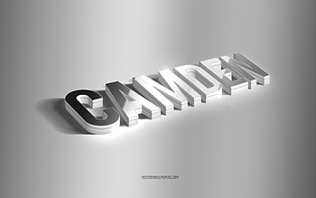 Camden, silver 3d art, gray background, with names, Camden name, Camden greeting card, 3d art, with Camden name HD wallpaper