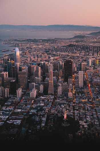 Cities, Twilight, City, Building, View From Above, Dusk, Urban Landscape, Cityscape HD phone wallpaper