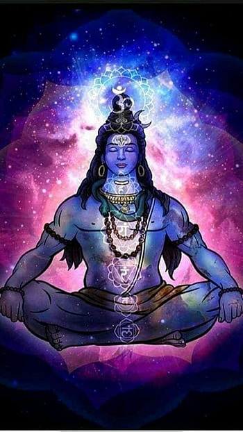 Rudra Shiva, Neon Lights, Background HD phone wallpaper