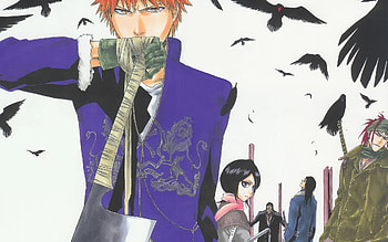 smexy ichigo , 2 other people i cant name, bleach, ichigo, renji, rukia HD wallpaper