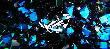 Asus ROG Arctic, Asus ROG, blue, logo HD wallpaper