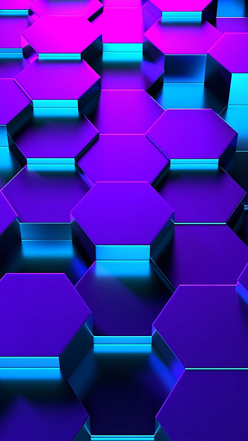 3D hexagon , backgrounds, Digital art, Visual depth HD phone wallpaper