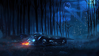Tim Burton Batmobile, batman, batmobile, superheroes, artwork, artist HD wallpaper