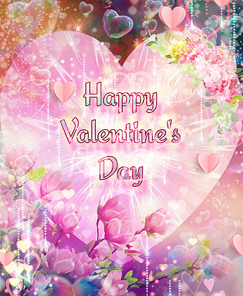 V-Day Hearts & Flowers, rainbow, sparkle, pink, petal, greeting, Valentine, bright, Valentines-Day HD phone wallpaper