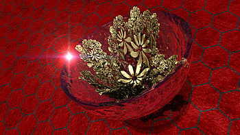 Bowl Of Flowers, flowers, light, Bowl, red HD wallpaper