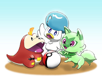 Pokémon Scarlet & Violet: Sprigatito, Fuecoco & Quaxly —, Sprigatito (Pokémon), Quaxly (Pokémon), Fuecoco (Pokémon), video game, Pokémon: Scarlet And Violet HD wallpaper