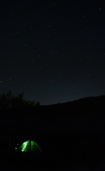 Night, Starry Sky, Darkness, Tent, Camping, Campsite HD phone wallpaper