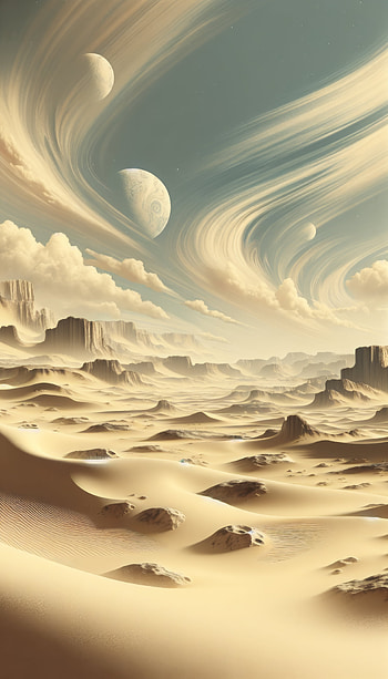 Majestic Desert Planet, desert, planet, landscape, Science Fiction HD phone wallpaper