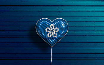 I Love Fukuoka, , realistic balloons, blue wooden background, Day of Fukuoka, japaenese prefectures, flag of Fukuoka, Japan, balloon with flag, Prefectures of Japan, Fukuoka flag, Fukuoka HD wallpaper