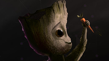 Baby Groot Carrot Artwork, baby-groot, artwork, superheroes HD wallpaper