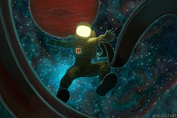 Art, Universe, Cosmonaut, Open Space HD wallpaper