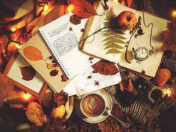Autumn, Coffee, Miscellanea, Miscellaneous, Inscription, Text, Notebook HD wallpaper