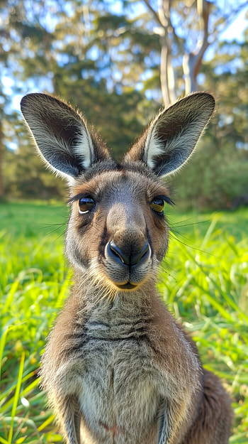 Charming Kangaroo Portrait HD phone wallpaper