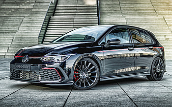 2021, Manhart Golf GTI 290, , front view, exterior, black Golf VIII GTI, tuning Golf VIII, Manhart, black Golf, German cars, Volkswagen HD wallpaper