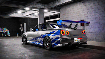 Parking, Fast and Furious Skyline HD wallpaper
