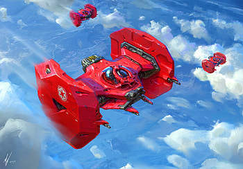 TIE fighter redesign, Sci Fi, Star Wars, spaceship, futuristic, red HD wallpaper