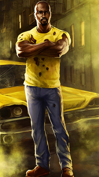 Luke Cage Comics, The Defenders artwork, Sony Xperia X XZ Z5 Premium HD phone wallpaper