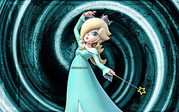 Rosalina, blue grunge background, vortex, Super Mario, cartoon princess, Super Mario characters, Super Mario Bros, Rosalina Super Mario HD wallpaper
