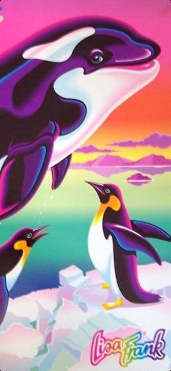 Lisa Frank Orca whale, Penguin, Rainbow, LisaFrank, Killer HD phone wallpaper