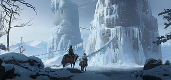 Ice Towers, fantasy, warrior, fantasy warrior HD wallpaper