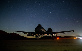 Fairchild Republic A-10 Thunderbolt II, American attack aircraft, A-10, us air force, american military aircraft, evening, sunset HD wallpaper