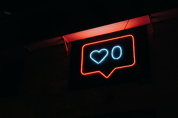 Dark, Neon, Heart, Like HD wallpaper