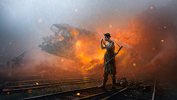 Soldier War Crash Landing , soldier, artist, artwork, digital-art, deviantart HD wallpaper