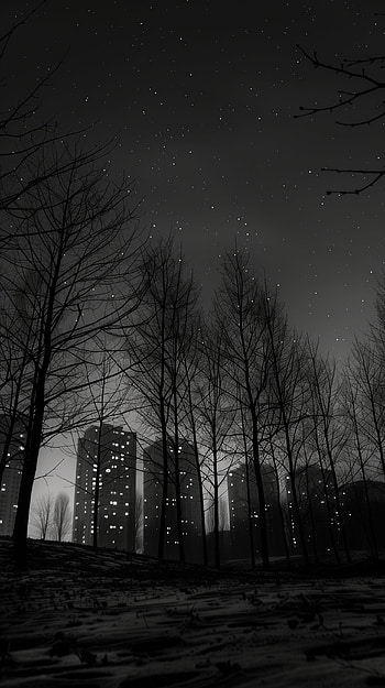 Starry Night Cityscape - Now!, night view, city, starry sky, cityscape, Night Sky HD phone wallpaper