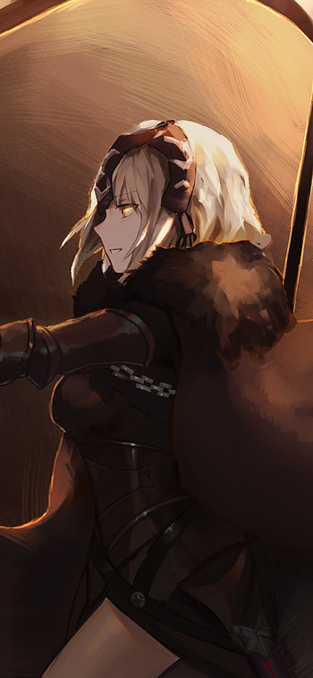 Jeanne d'Arc Alter, Fate (Series), Jeanne d'Arc (Fate Series), short hair, yellow eyes, woman warrior, Jeanne d'Arc Alter, Avenger (Fate/Grand Order), Anime, Fate/Grand Order HD phone wallpaper