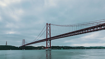 Travels, Bridge, Cloudscape, Lisbon HD wallpaper