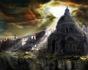 Fantasy, Landscape, Cities HD wallpaper