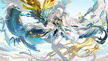 Wuthering Waves: Jinhsi and the Legendary Dragon in Ultra, Wuthering Waves, Jinhsi (Wuthering Waves), girl, video game HD wallpaper