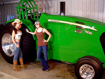 John Deere Specialists.., style, barn, cowgirl, fun, brunettes, tractors, fashion, john deere, ranch, girls, women, models, boots, western, hats, female HD wallpaper