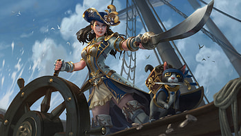 Piratess, ship, fantasy, pirate, woman HD wallpaper