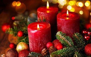 Christmas Candles, decoration, flame, candles, christmas HD wallpaper