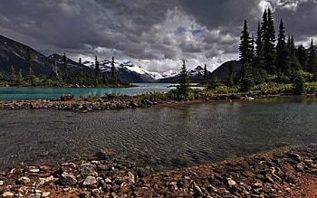 nature, fun, cool, forest, lake, mountain HD wallpaper