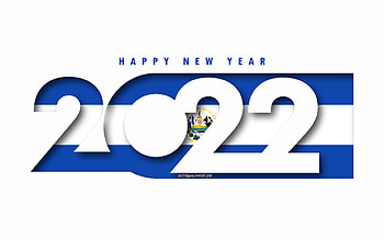 Happy New Year 2022 El Salvador, white background, El Salvador 2022, El Salvador 2022 New Year, 2022 concepts, El Salvador, Flag of El Salvador HD wallpaper